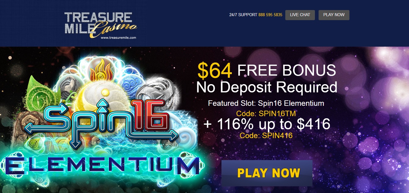 No deposit treasure mile casino